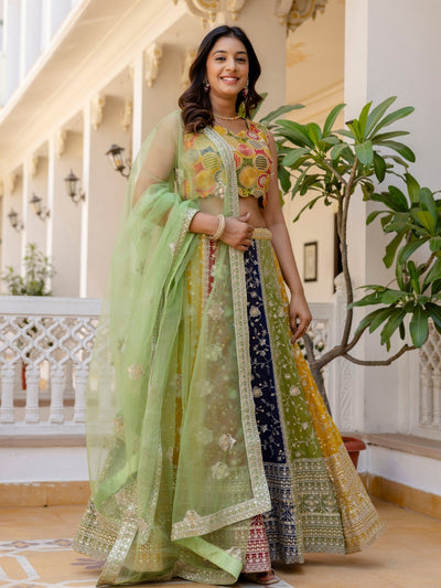 Grand Multicolor Party Wear Georgette Designer Lehenga Set