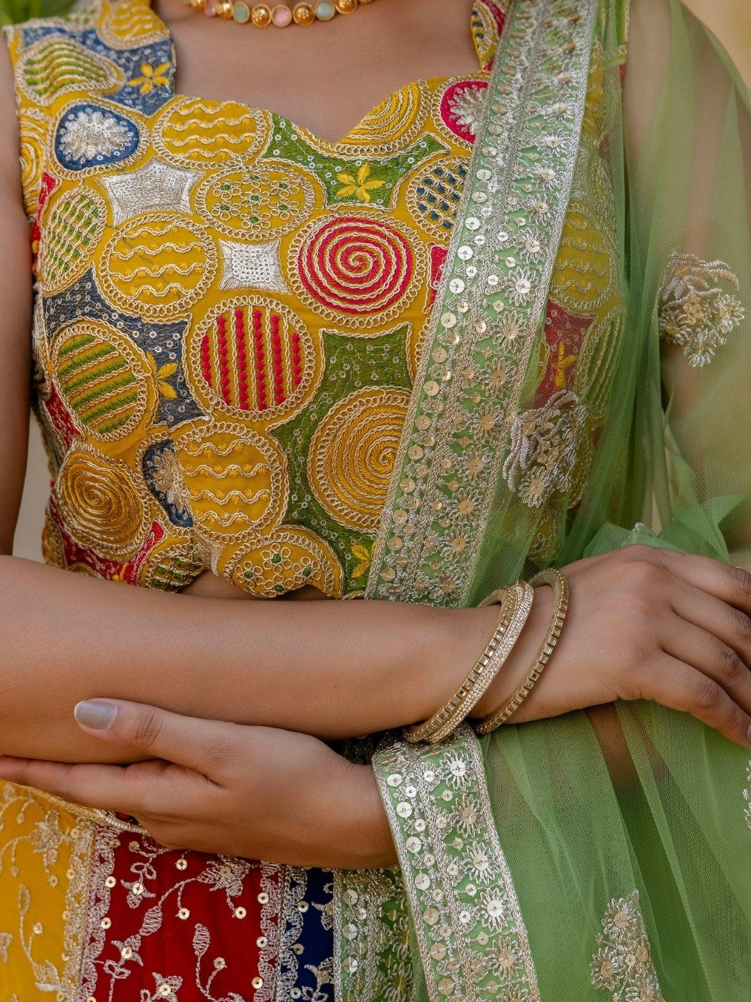 Grand Multicolor Party Wear Georgette Designer Lehenga Set