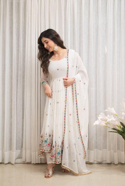 Elegant Georgette Party Wear Gown Set with Sequin & Dori Work