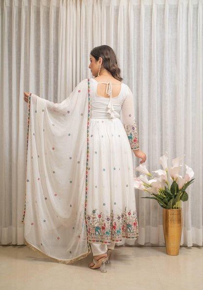 Elegant Georgette Party Wear Gown Set with Sequin & Dori Work