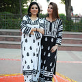 Black & White Chikankari Modal Co-ord Set
