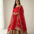 Red Regal Midnight Sequin & Zari Embroidered Chinon Silk Anarkali Set