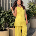Modal Chikankari Farshi Shalwar Set with Chiffon Dupatta in 5 Colors