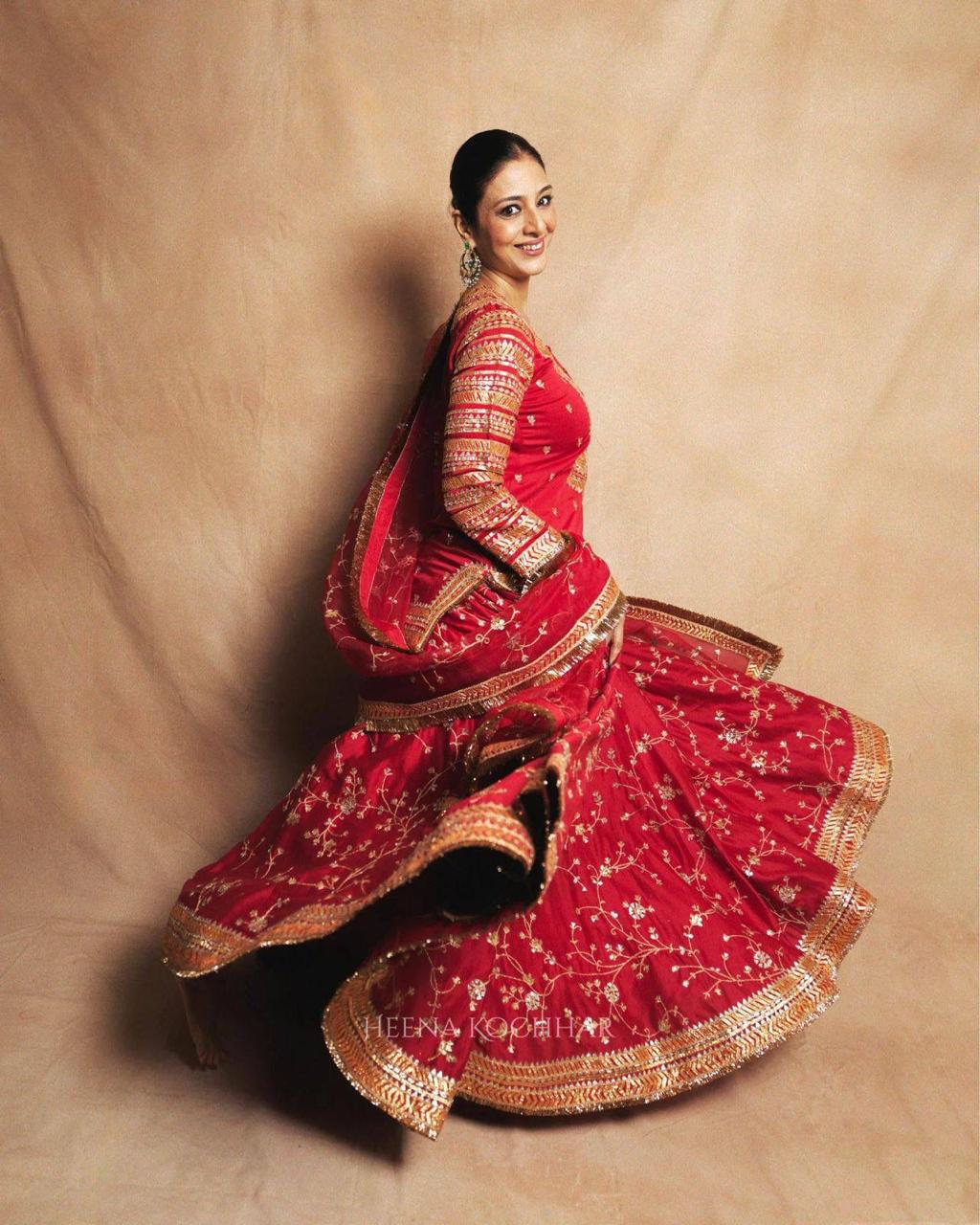 Red Designer Indo-Western Taffeta Silk Lehenga Set