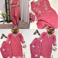 Dusty Pink Farshi Roman Silk Co-ord Set