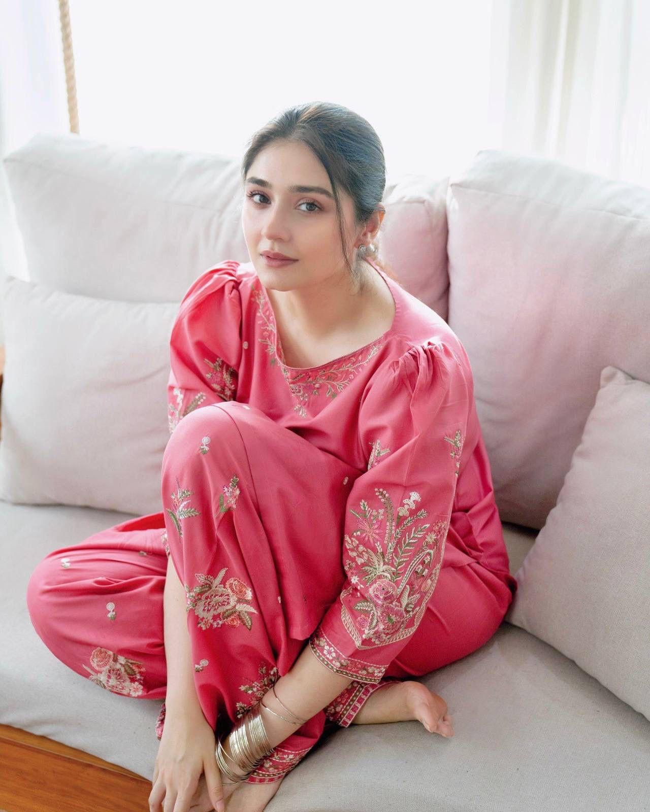 Dusty Pink Farshi Roman Silk Co-ord Set