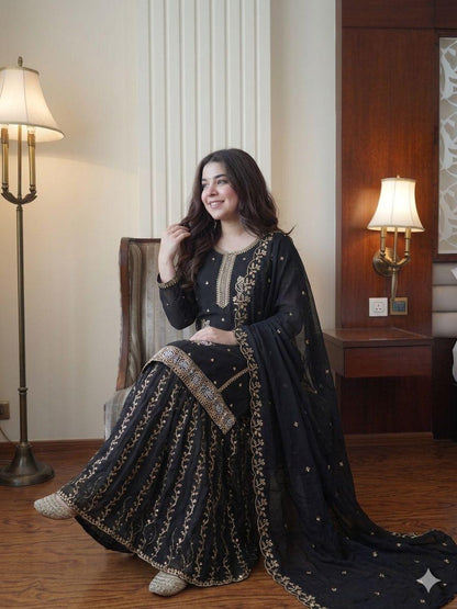 Black Gharara Pair from Inaya Khan
