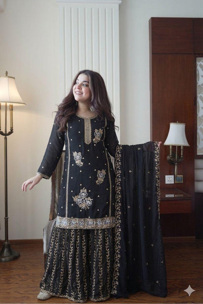 Black Gharara Pair from Inaya Khan