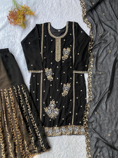Black Gharara Pair from Inaya Khan