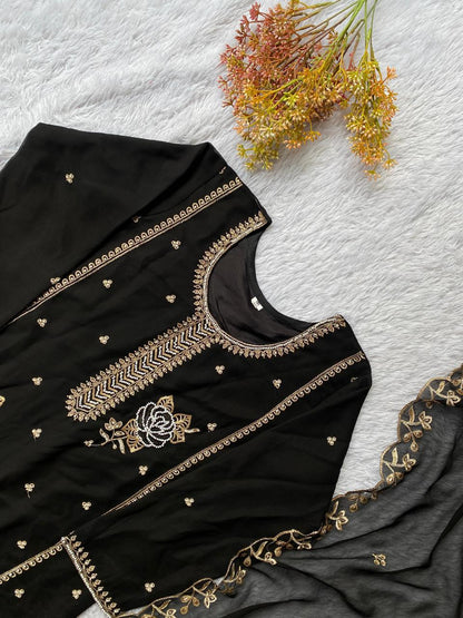 Black Gharara Pair from Inaya Khan