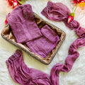 Deep mauve Ethereal  Chikankari Kurta Set (New)