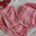 Pure Viscose Pastel Pink Full Jaal Mukaish Kurta Set (NEW)
