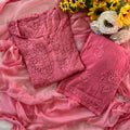 Peach Pink Ethereal Dyeable Modal Chikankari Kurta Set (Latest)
