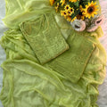 Lime Green Ethereal Dyeable Chikankari Kurta Set (Latest)