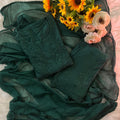 Dark Green Ethereal Dyeable Chikankari Kurta Set (Latest)
