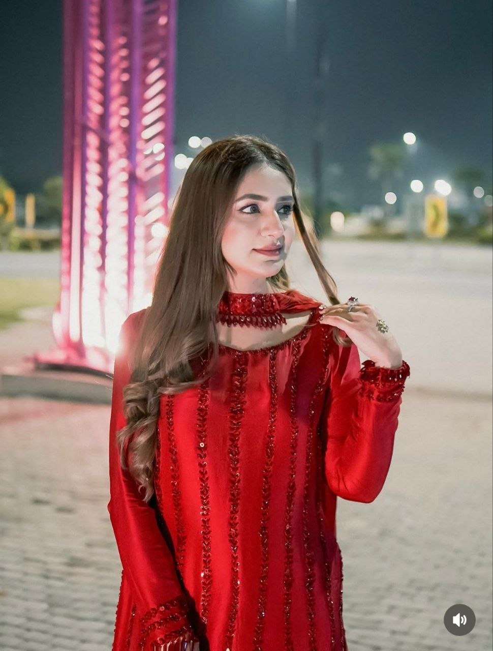 Red Rangoli Silk Kurti Plazzo Dupatta Set