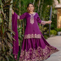 Wine Stunning Designer Party Wear Top-Sharara & Dupatta Set with Heavy Embroidery Sequence Work