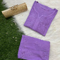 Purple Premium Lucknow Chikankari handwork Modal Palazzo Set