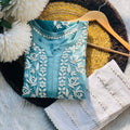 Pastel Green Premium Boota Jaal Lucknowi Chikankari 3D Kurta with Pant Set