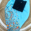 Blue and Navy Beautiful Chikankari Sequins Kurti and Patiala Salwar Set