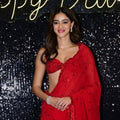 Bollywood Glam Red Sequin Saree Inspired by Ananya Panday