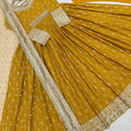 Mustard Color Designer Chinon Silk Sequin Work Anarkali Suit