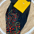 Black and Yellow Beautiful Chikankari Sequins Kurti and Patiala Salwar Set