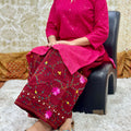 Pink Maroon Beautiful Mastani Kurti Set with Chikankari and Sequin Work