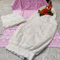 Baby Pink Chikankari Ensemble: Chikan Kurti, Lucknawi Afghani Salwar, and Sequined Duppata Set