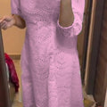 Baby Pink Chikankari Pakistani Royal Hakuba Designer Ready to Wear One Piece Tunic Dress