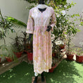 Baby Pink Mul Mul Aabroo Gowns Set| Kurti Set