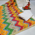 Bandhej Style Multicolor design Chikankari Elegance - Pakistani Dupatta & Kurti Palazzo Set