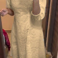 Beige Chikankari Pakistani Royal Hakuba Designer Ready to Wear One Piece Tunic Dress