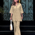 Beige Hakoba Chic Designer Ensemble