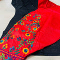 Black & Red Sequined Splendor Chikankari Kurti and Patiala Salwar Set