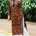 Black Best Selling Classic Aliya cut Mirror Magic Chikankari Kurti multiple color work in front Kurti