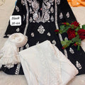 Black Chic Chikankari Tulip Trio Combo
