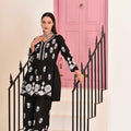 Black Chikankari Cotton Short Gown Palazzo Sets