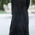Black Cotton Crochet Button Lucknowi Chikankari Kurti + Palazzo Co-ord Set
