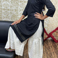 Black Cutwork Embroidered Kurti with Full Chikan Ghaara Set