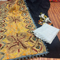Black Design 1 Regal Charm Chikan Kurti Pom Pom Duppatta Set and Sharara