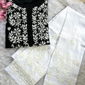 Black Divine Comfort: Pure Cotton Kurti and Pant Set