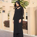 Black Ethereal Viscose Bliss: Premium Heavy Jaal Work Viscose Plazzo Set