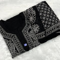 Black Georgette Chikankari Buti Jaal Kurti Sharara Set can be worn with Jeans