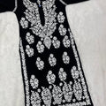 Black Heavy Chikankari Handwork Modal Kurti , Pair it With Jeans