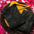 Black Luxurious 3D Viscose Chikankari Kurti and Plazo Set