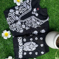 Black New Designer Chikankari Hand Work Kurti Pant Set
