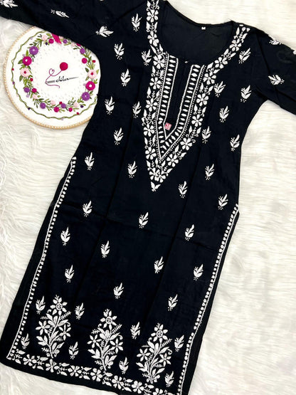 Black Opulent Elegance Modal Ensemble - Inayakhan Shop 