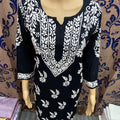 Black Pure Soft Modal Kurti with Finest Quality Intricate Handwork Embroidery Latest Online