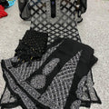 Black Radiant Reflections Ombré Booti Jaal Chikankari Set (INNER INCLUDED)